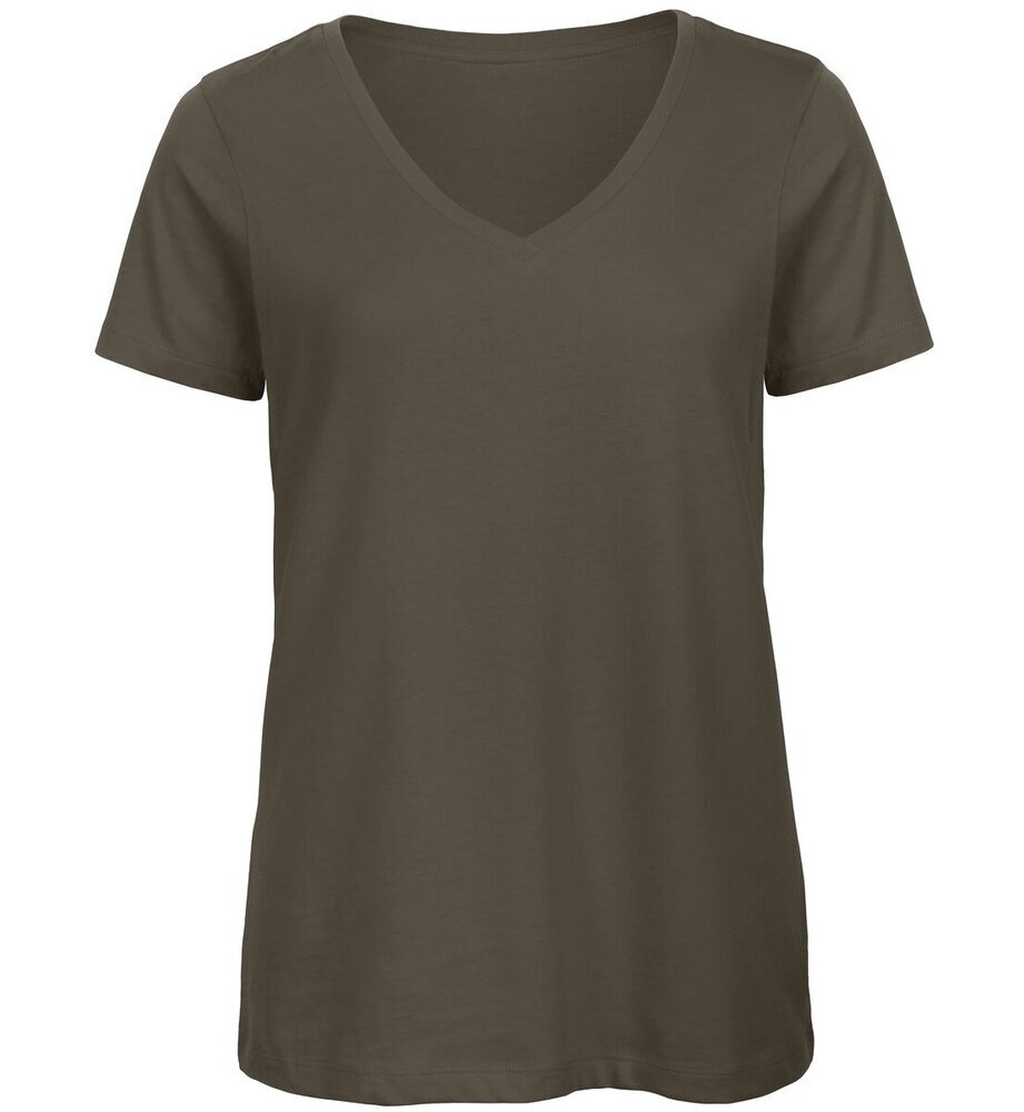 B&C Collection Women's Organic V-Neck T-Shirt TW045 - Ladies Plain Loose  Fit Tee
