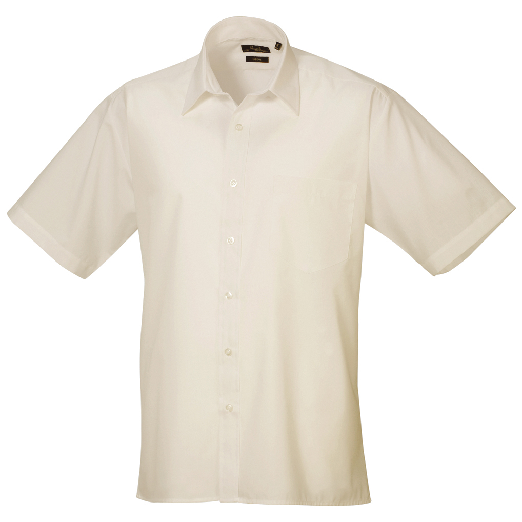 Premier Short Sleeve Poplin Shirt PR202 - Unisex Formal Workwear Office ...